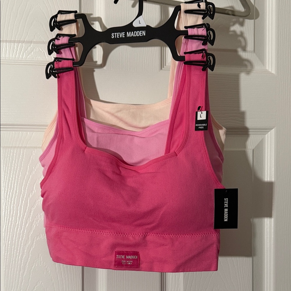 Steve Madden Trio of Sports Bras - size L & M, NWT